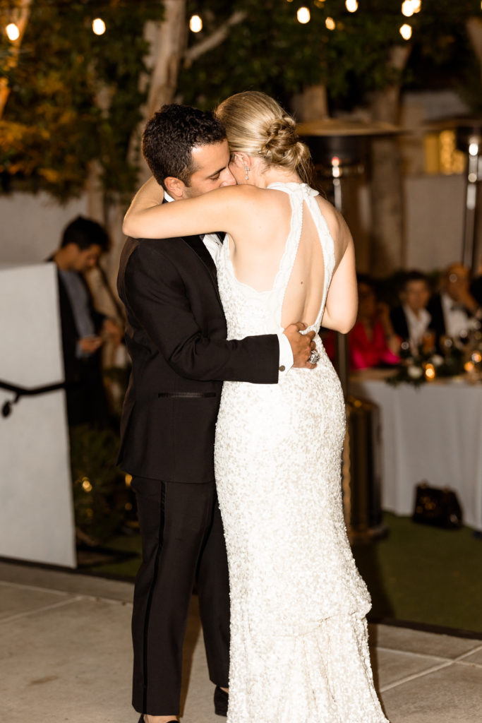 bride and groom first dance Avalon Hotel wedding, Palm Springs California