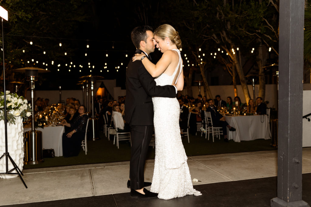 bride and groom first dance Avalon Hotel wedding, Palm Springs California