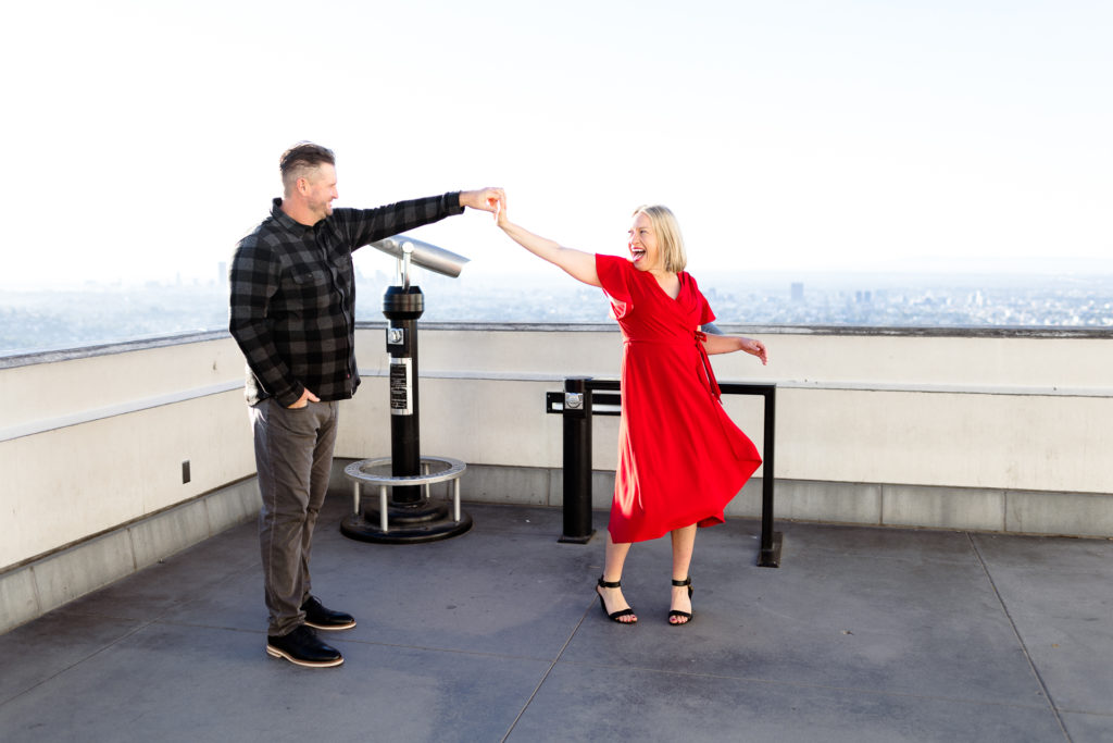 Griffith Observatory engagement photoshoot