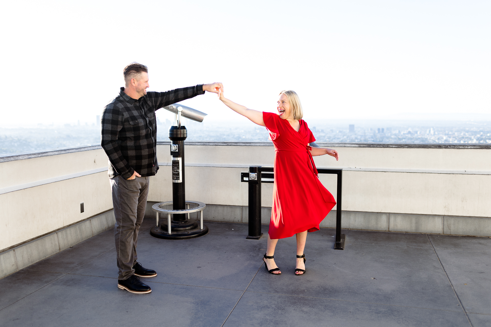 Griffith Observatory engagement photoshoot