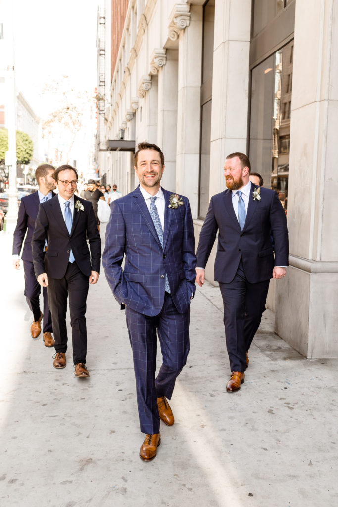 hnypt la wedding - downtown los angeles groomsmen photos