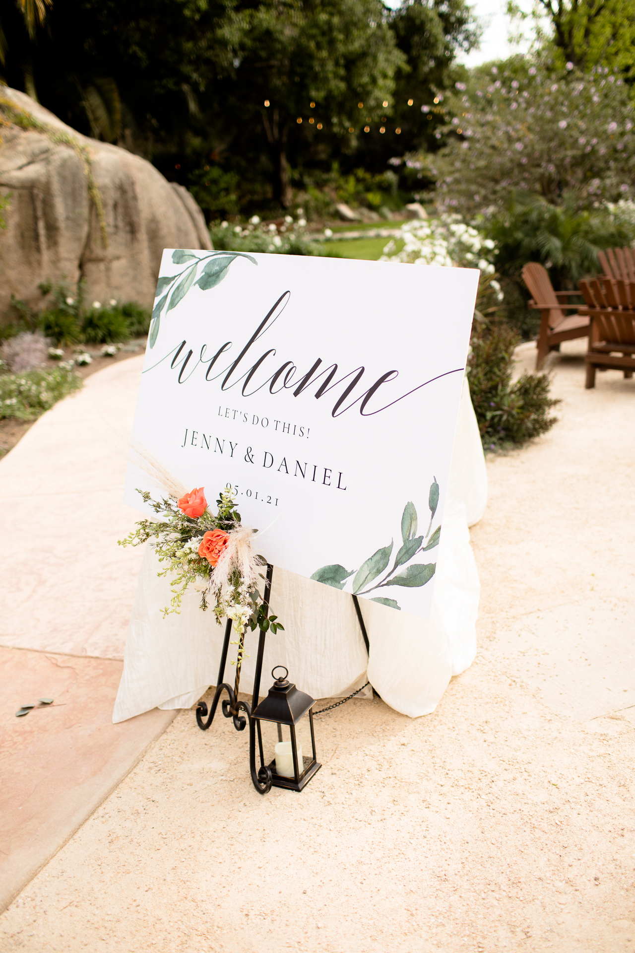 Temecula Creek Cottages Wedding Photos - welcome sign