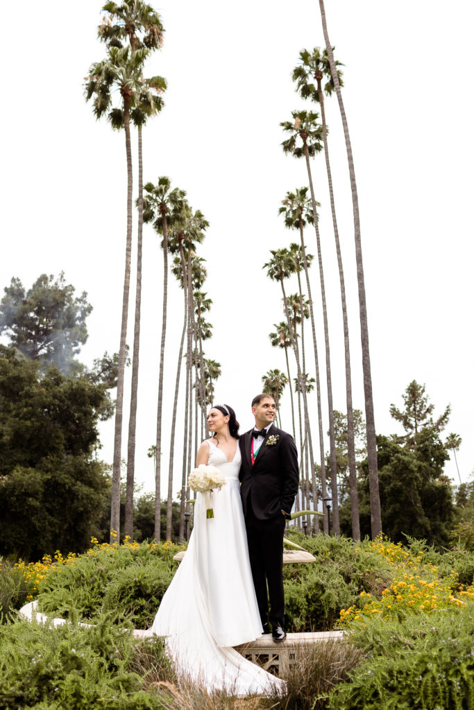 Brand Park Library Glendale California wedding portraits, Pnina Tornai wedding dress