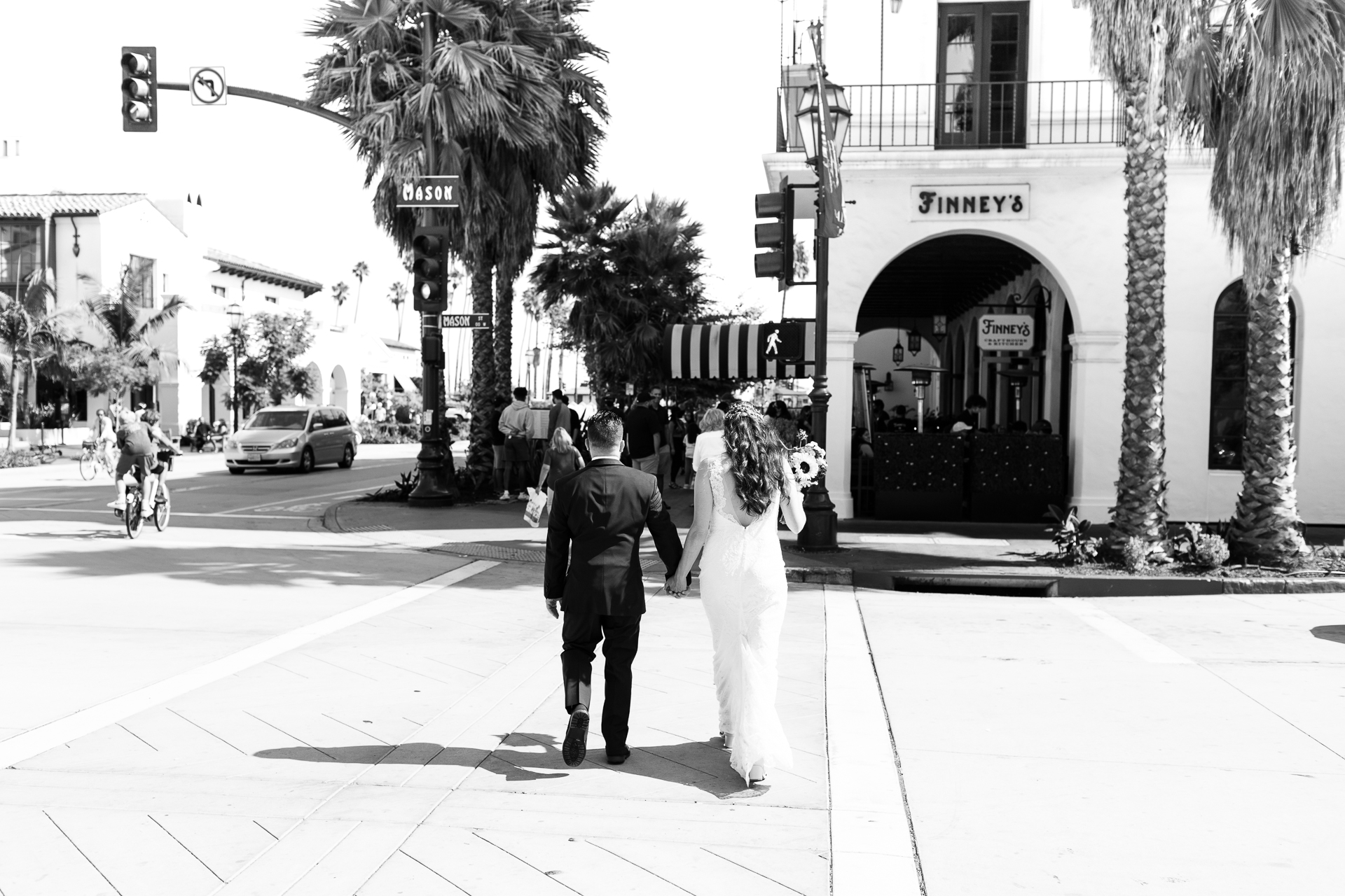Santa Barbara beach elopement bride and groom photos